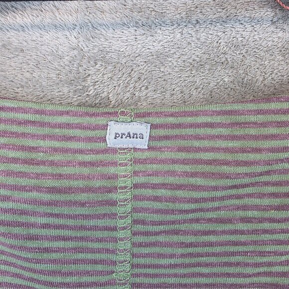 prAna Cozy Up Aires Top Womens XL Sage Brush Stripe Hemp Blend Pullover NWT - Picture 7 of 7